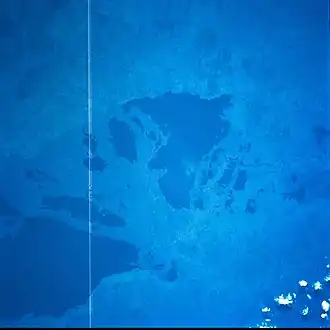 NASA beelden van het Kisalemeer (centraal op beeld) uit juli 1999