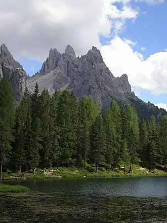 Lago d'Antorno met de Cadini di Misurina