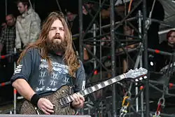 Gitarist Mark Morton op het Download Festival in 2007.