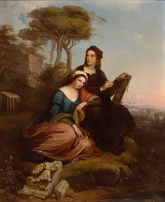 Rafaël en zijn muze "La Fornarina" (Margherita Luti) door Lambert Mathieu, 1846