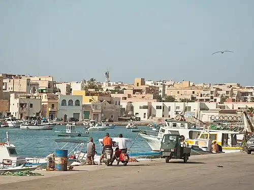 Uitzicht over Lampedusa