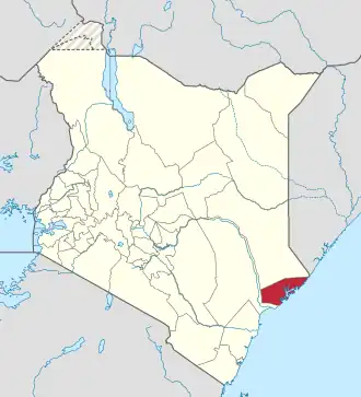 Kaart van Lamu County