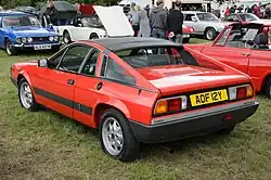Lancia Montecarlo (1980-1981), achteraanzicht met de glazen achtervleugels