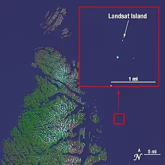 Foto (NASA) genomen door Landsat 7 op 7 augustus 2002