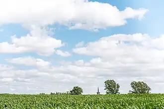 Landschap van De Geite met zicht op de Sint-Jozefskerk