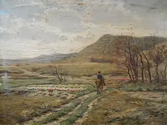 Landschap met ruiter