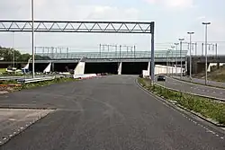 De noordelijke ingang van de landtunnel in aanbouw (mei 2010)