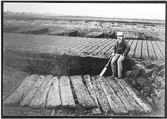 G.J. Landweer bij de opgraving van de Valtherbrug (1891/1892)