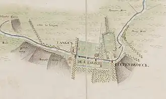 De havezate Langen, aan de westzijde van De Cloese