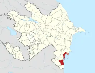 Kaart van Lənkəran