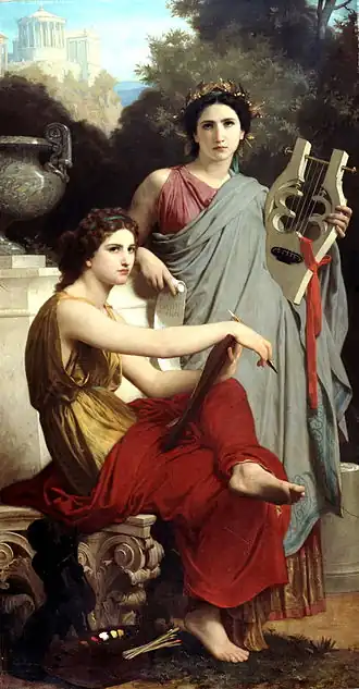 L'Art et la Littérature, schilderij van William-Adolphe Bouguereau (1825-1905)