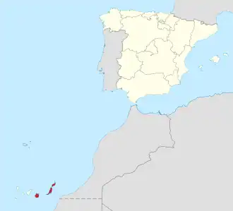 Ligging van Las Palmas in Spanje