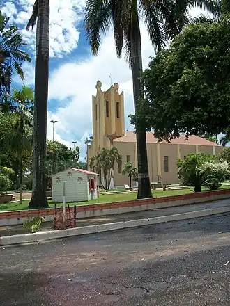 Katholieke kerk Sagrado Coração de Jesus in het centrum van Bento de Abreu