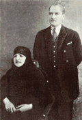 Huwelijksfoto van Mustafa Kemal en Latife in 1923