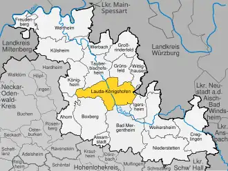 Kaart van Lauda-Königshofen