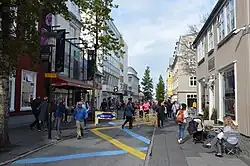 Begin van het voetgangers- en fietsersgebied