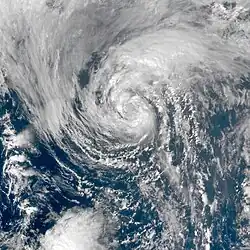 Foto of weerkaart van orkaan