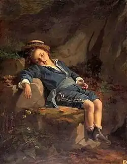 Enfant qui dort (1876), olieverf op doek, Auxerre, musée Saint-Germain