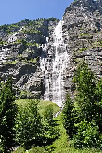 Mürrenbachwaterval in het Lauternbrunnental bij Stechelberg
