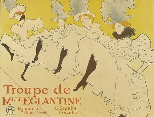 Troupe de Mlle Églantine Het dansen van de cancan (1896)