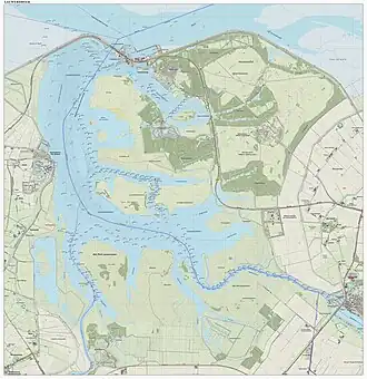 Lauwersmeer, topografie, december 2015