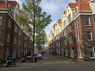 Le Mairestraat gezien vanaf de Nova Zemblastraat (mei 2019)