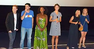 De filmploeg tijdens een avant-première, september 2016