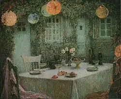 De tafel met lampions