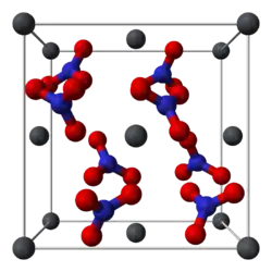 Kristalstructuur van lood(II)nitraat