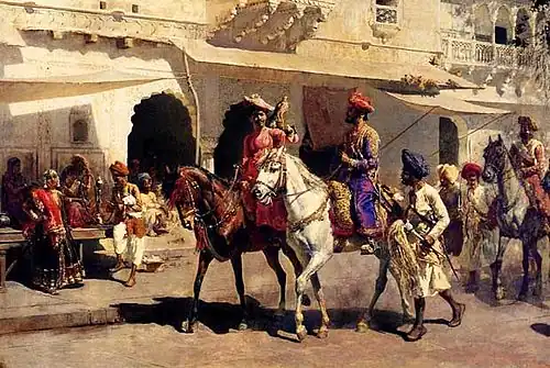 Leaving For The Hunt At Gwalior (ca. 1887)