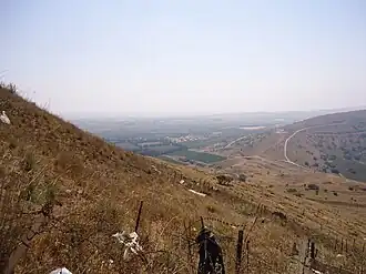 De Libanees-Syrisch-Israëlische grens in juli 2012.