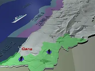 Het operatiegebied van UNIFIL.