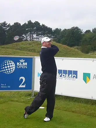 Lee James tijdens de KLM Open op de Kennemer, 2008
