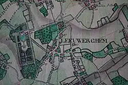 Leeuwergem op de Ferrariskaart.