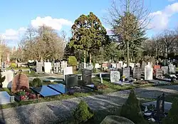 Begraafplaats Rhijnhof, sinds 1910 (voordien een park bij Huize Rhijnhof)[20]