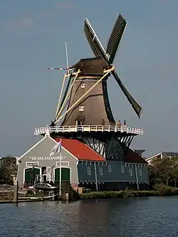 De molen met zeilen