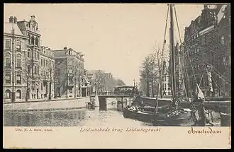 Leidsekade ingang Leidsegracht (circa 1900)