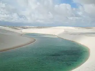 Het duingebied van het Nationaal park Lençóis Maranhenses in Barreirinhas
