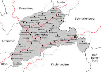 Plaatsen in de gemeente Lennestadt