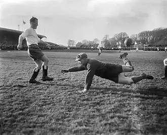 Halle in de wedstrijd tussen HFC en oud-internationals, 1 januari 1959