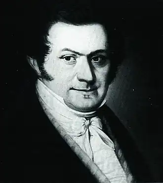 Leonard Neujean in 1824. Pasteltekening door Th. Bohres