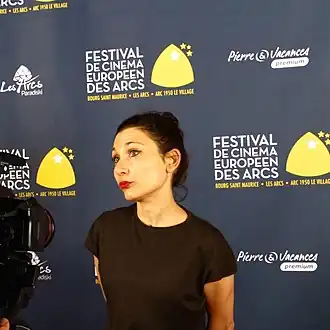 Italiaans actrice en filmmaker Chiara D'Anna op het filmfestival van Les Arcs