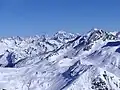 Aiguille Rouge vanaf het zuiden in La Plagne