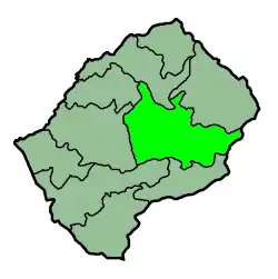 Ligging van Thaba-Tseka in Lesotho