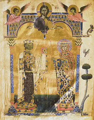 Levon en zijn echtgenote Keran, 1262, evangelie (Ms. 2660).