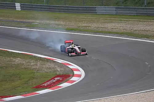 Lewis Hamilton tijdens de race van 2009.