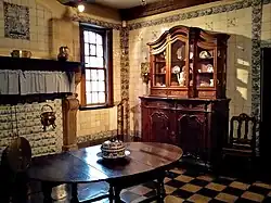 Keuken met Delfts blauwe tegels