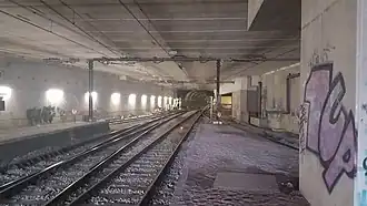 De tunnel gezien vanuit station Luik-Sint-Lambertus