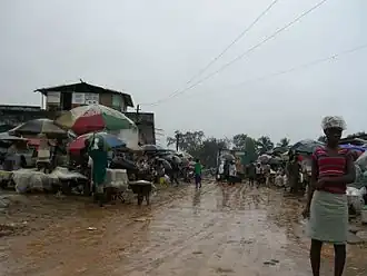 Een markt in Liberia.