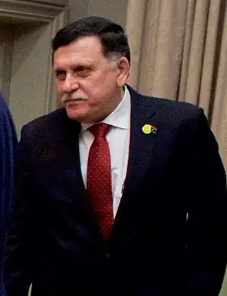 De Libische Premier Fayez al-Sarraj van de GNA in mei 2016.